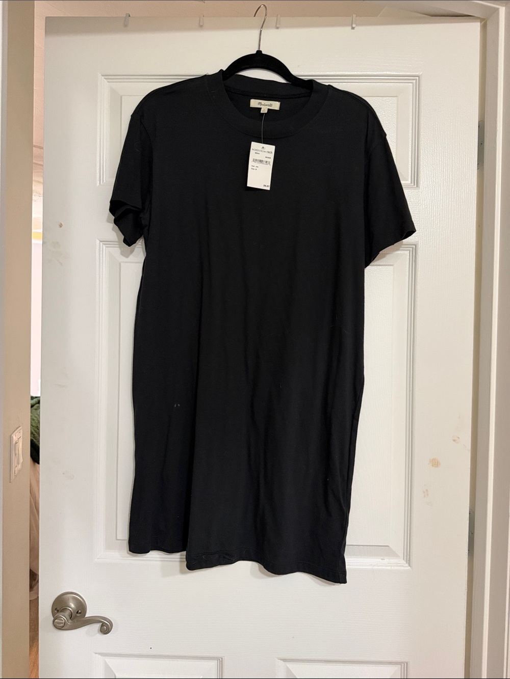 Madewell Black Mini T-Shirt Dress